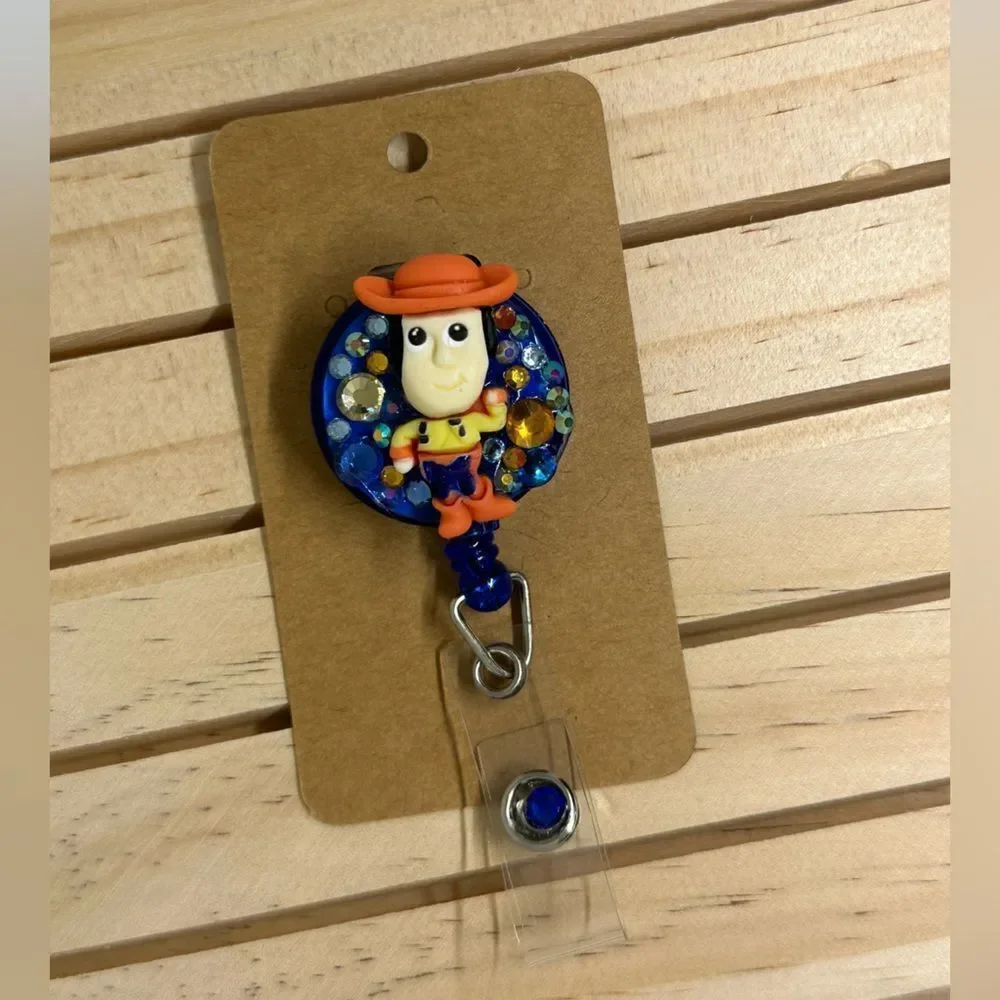 Toy Story Woody Clay Character Handmade Badge Reel New - Picture 1 of 1
